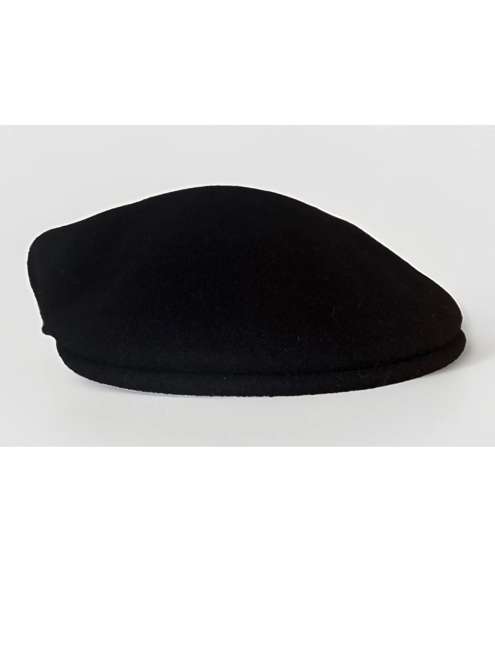 Kangol 504 Wool Flat Cap Hat Black Solid Men’s Size XL Kangaroo Character Logo